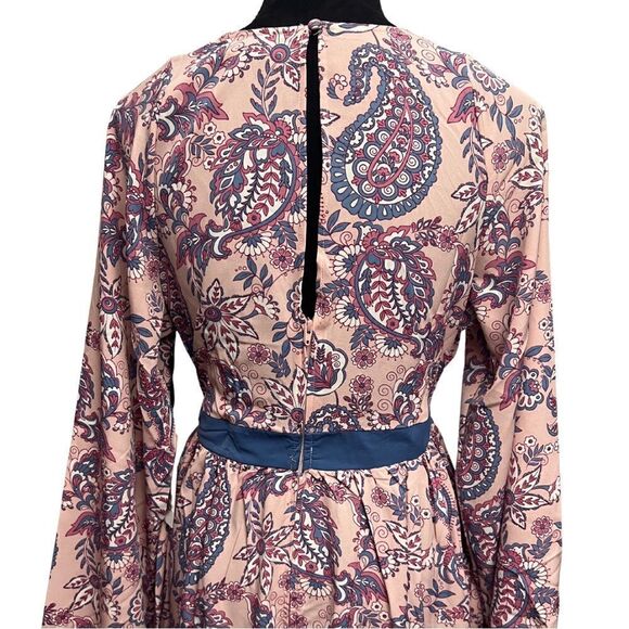 Unique Vintage Pink Paisley Print Dress - Picture 5 of 11
